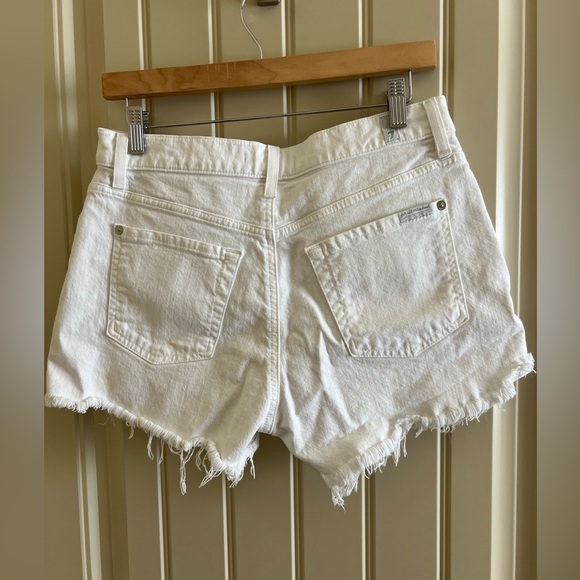 7 for all Mankind Cutoff Denim Shorts in Clean White size 29 - Picture 8 of 9
